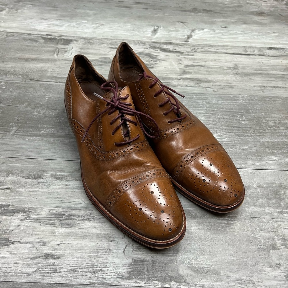 Johnston & Murphy Tan Balmoral Cap Toe Oxfords 12 M